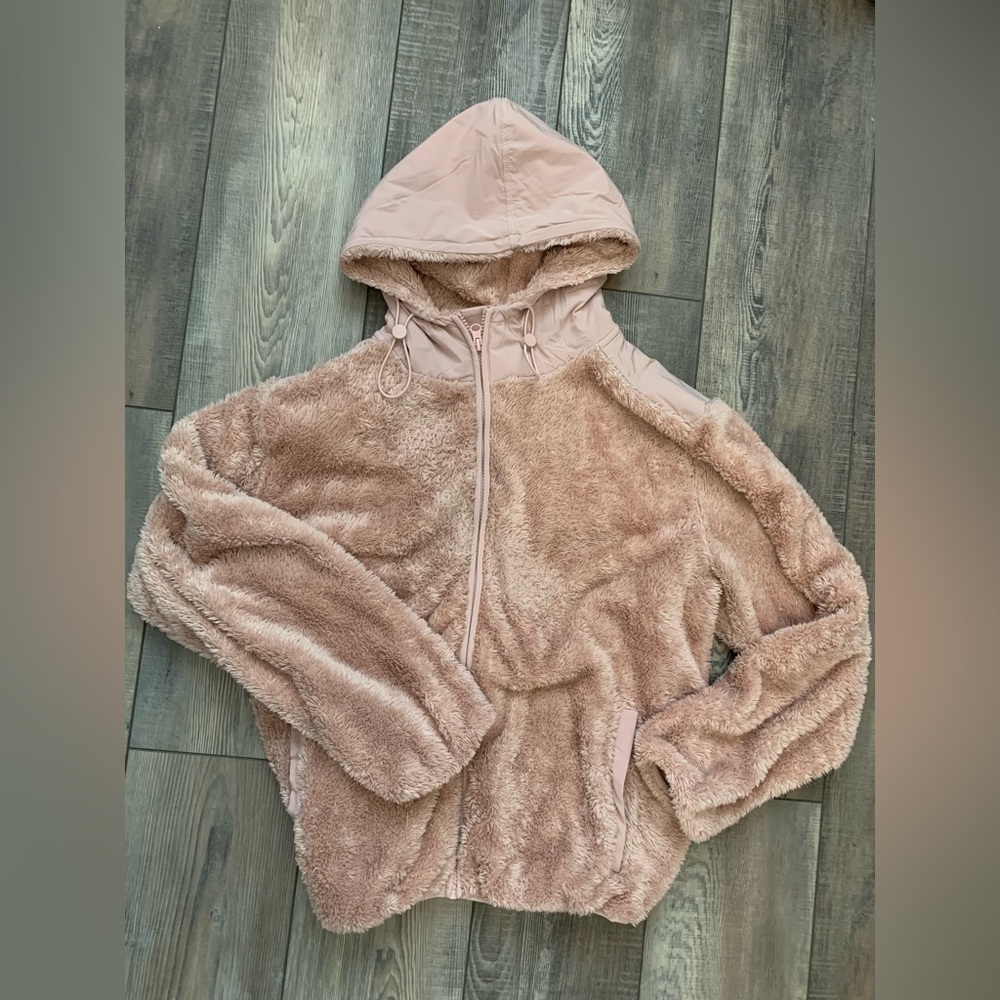 ZYIA Blush Pink Fuzzy Zip Up Jacket - Size Medium